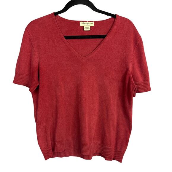 Eddie Bauer 100% Cotton V Neck Sweater Size L - Picture 1 of 7